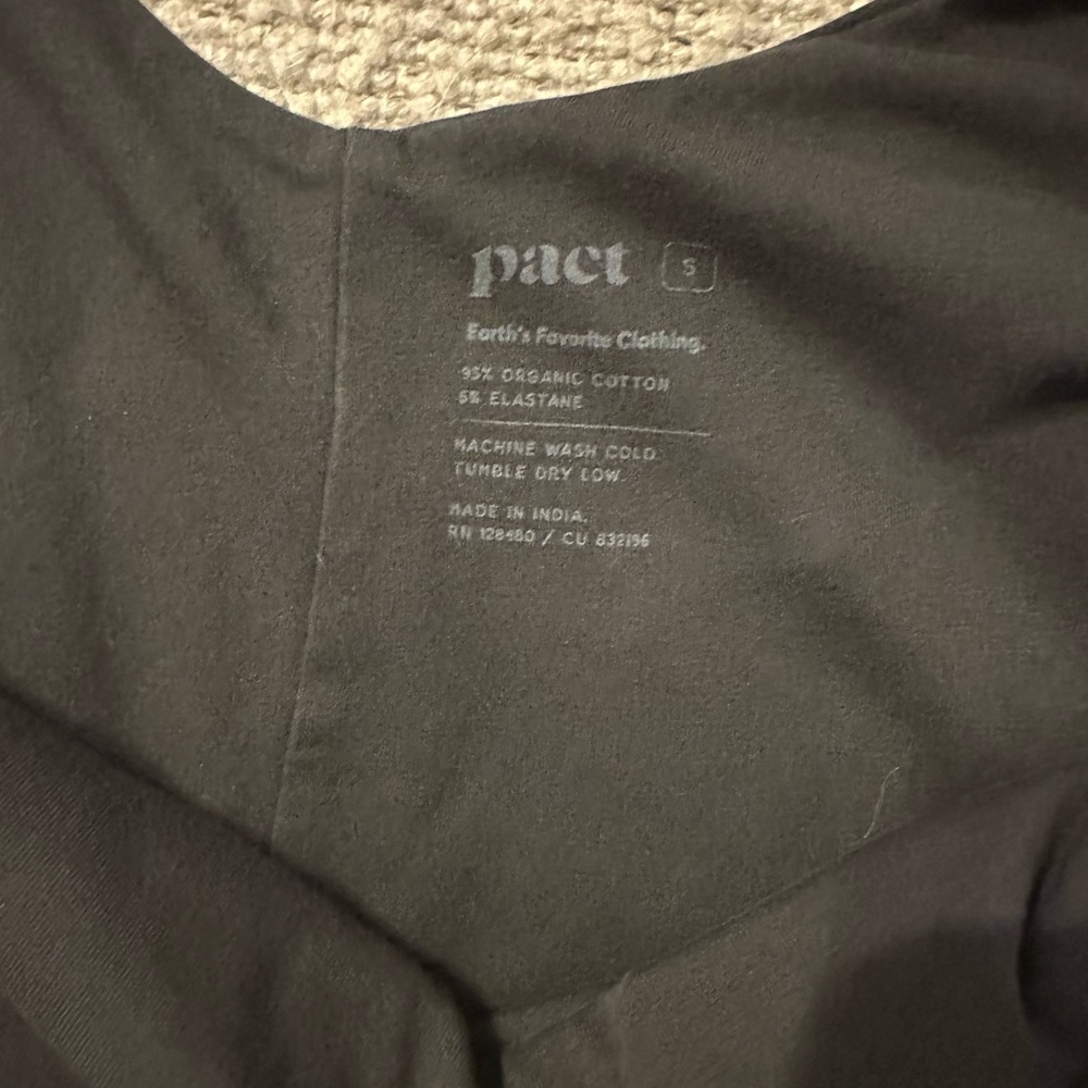 Pact Everyday Tank Bodysuit Black Capsule Wardrobe Layering Organic Cotton Small - Picture 11 of 15